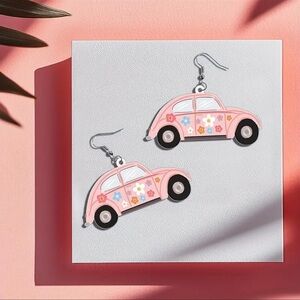 Pink Car Earrings
